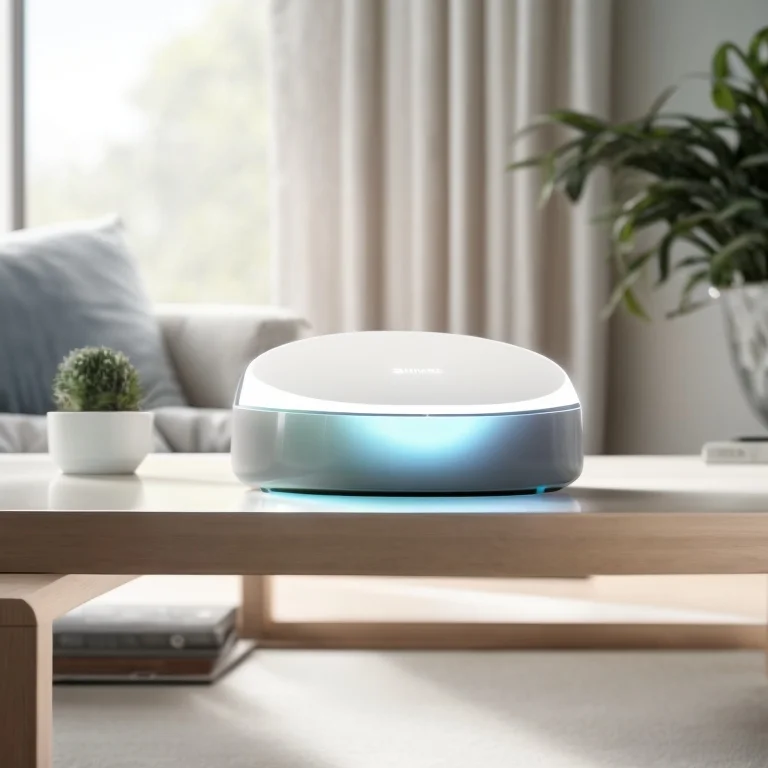 AI Smart Home Hub im Wohnzimmer